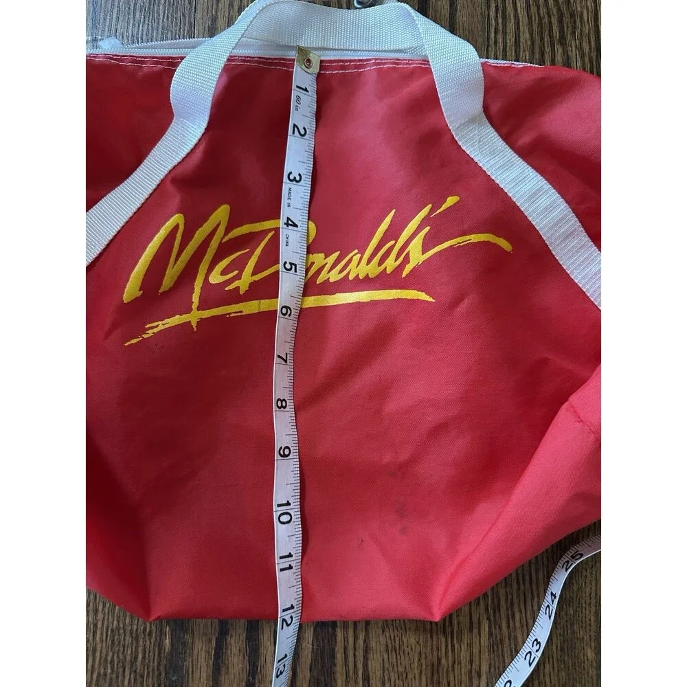 Vintage‎ McDonalds Nylon Duffel Roll Bag Rare Red Functional No Shoulder Strap